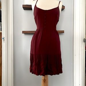 Maroon Summer Casual Dress